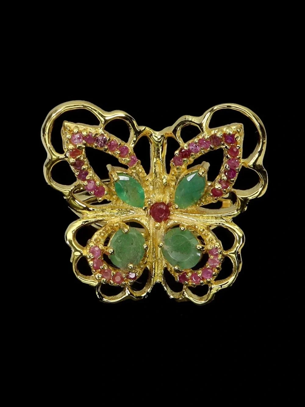 Genuine Emerald & Ruby Butterfly Ring
See Video - Picture 1 of 6